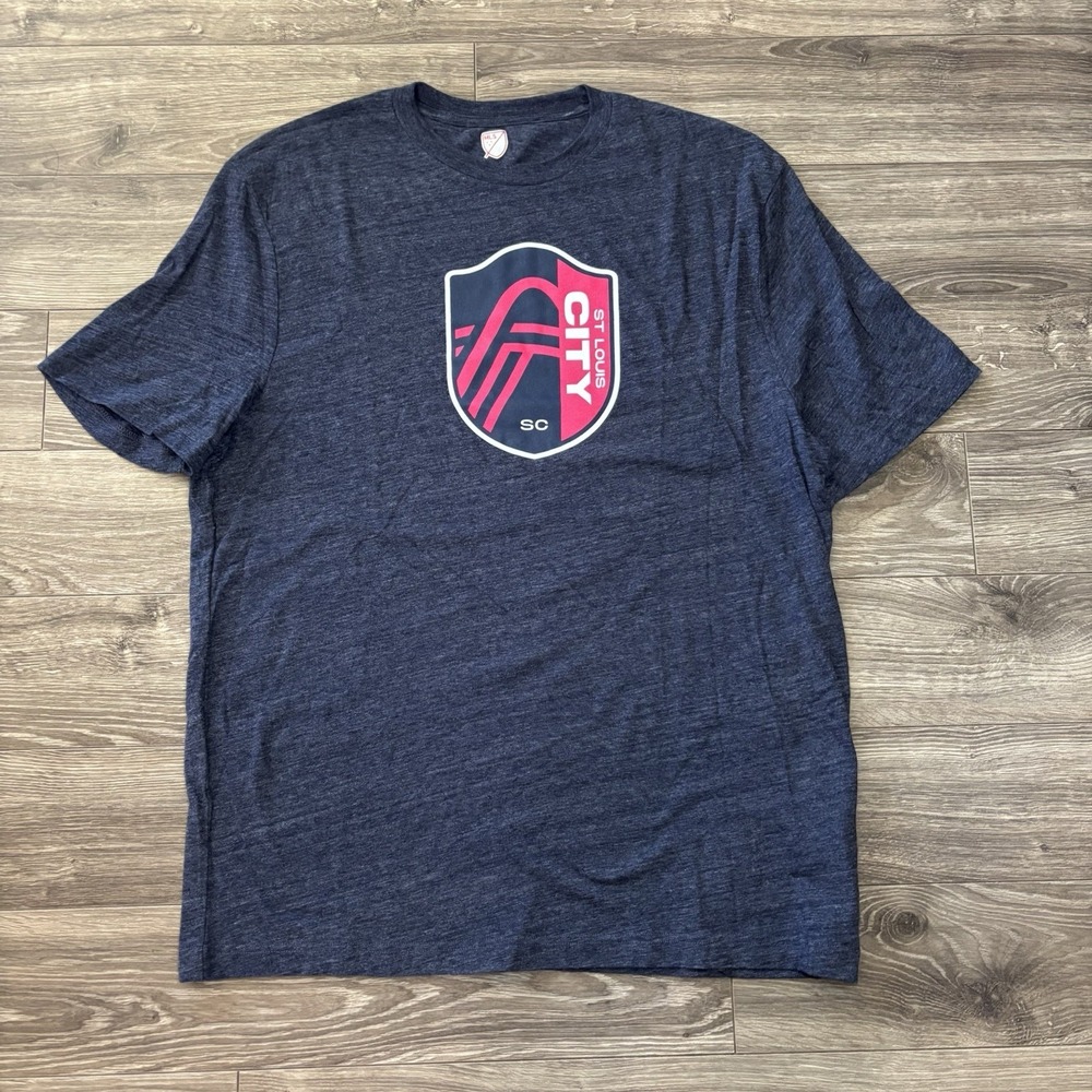St. Louis City SC T-Shirt Mens XL Blue MLS Soccer Tee Creator Club Logo Fan Gear